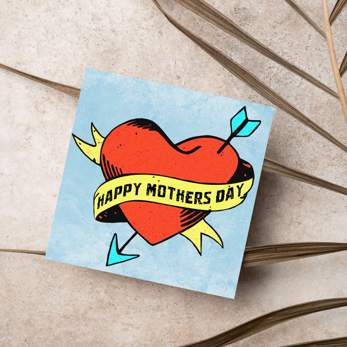 Tattoo style Mother's Day Card, Cute Card for Mum, Greetings Card, Happy Mother's Day, Card for Mother, Mam Card, Thanks Mum Card