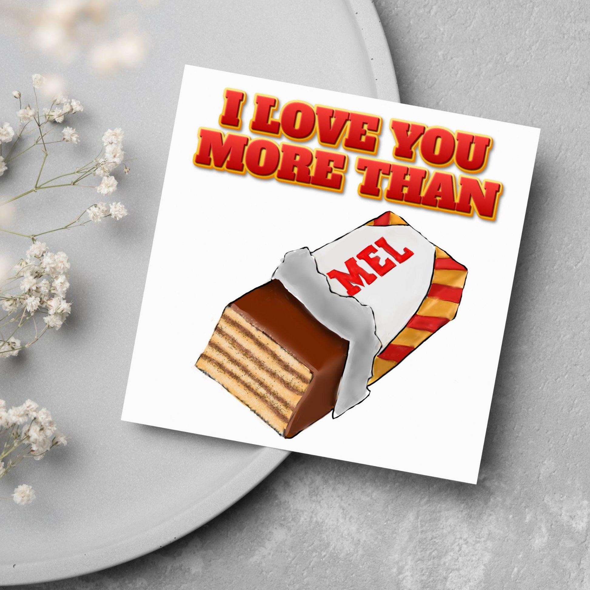Biscuit Valentine's Day Card, Chocolate Wafer Card, Anniversary Card, For Wife, For Husband, Alternative
