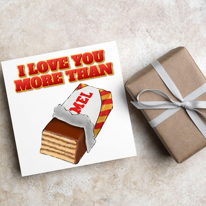 Biscuit Valentine's Day Card, Chocolate Wafer Card, Anniversary Card, For Wife, For Husband, Alternative