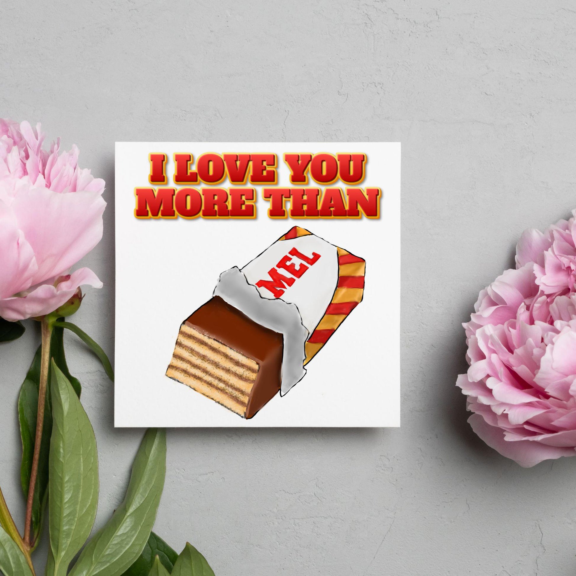 Biscuit Valentine's Day Card, Chocolate Wafer Card, Anniversary Card, For Wife, For Husband, Alternative