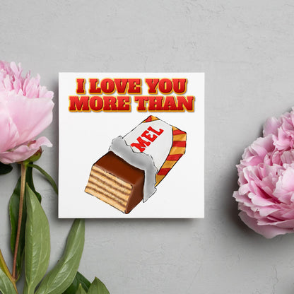 Biscuit Valentine's Day Card, Chocolate Wafer Card, Anniversary Card, For Wife, For Husband, Alternative