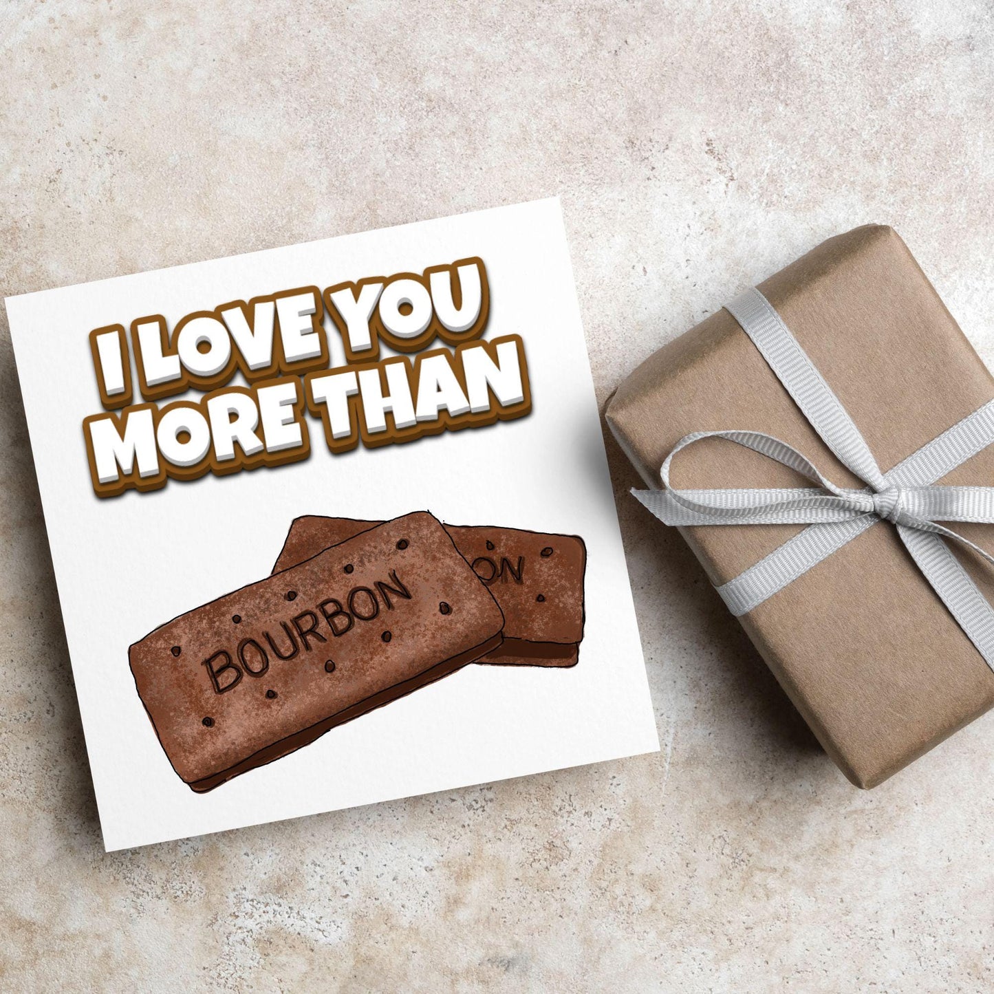 Biscuit Valentine's Day Card, Chocolate Bourbon Card, Anniversary Card, For Wife, For Husband, Alternative