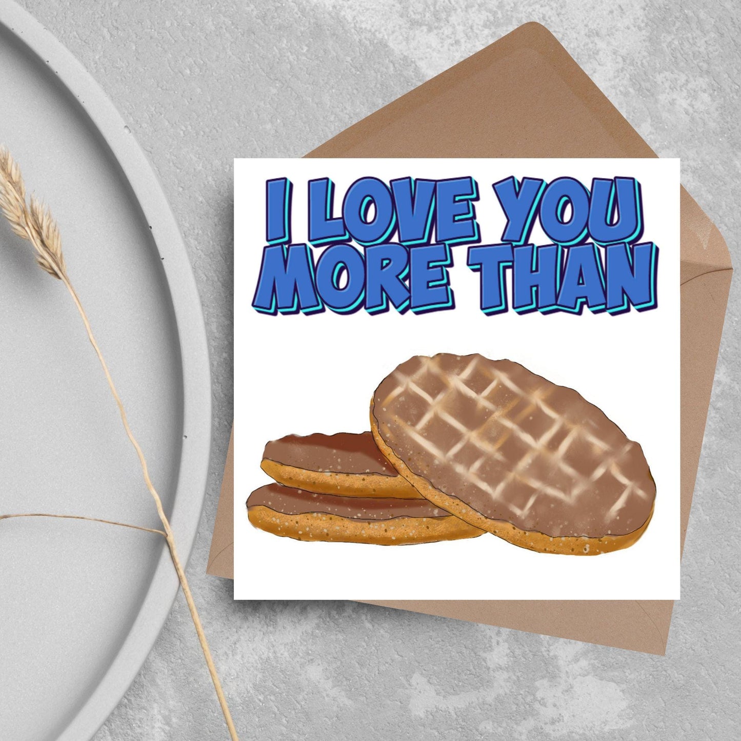 Biscuit Valentine's Day Card, Chocolate Digestive Card, Anniversary Card, For Wife, For Husband, Alternative
