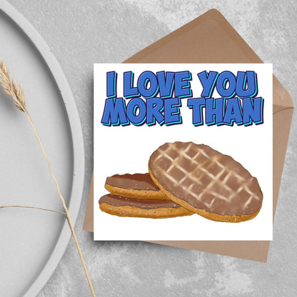 Biscuit Valentine's Day Card, Chocolate Digestive Card, Anniversary Card, For Wife, For Husband, Alternative