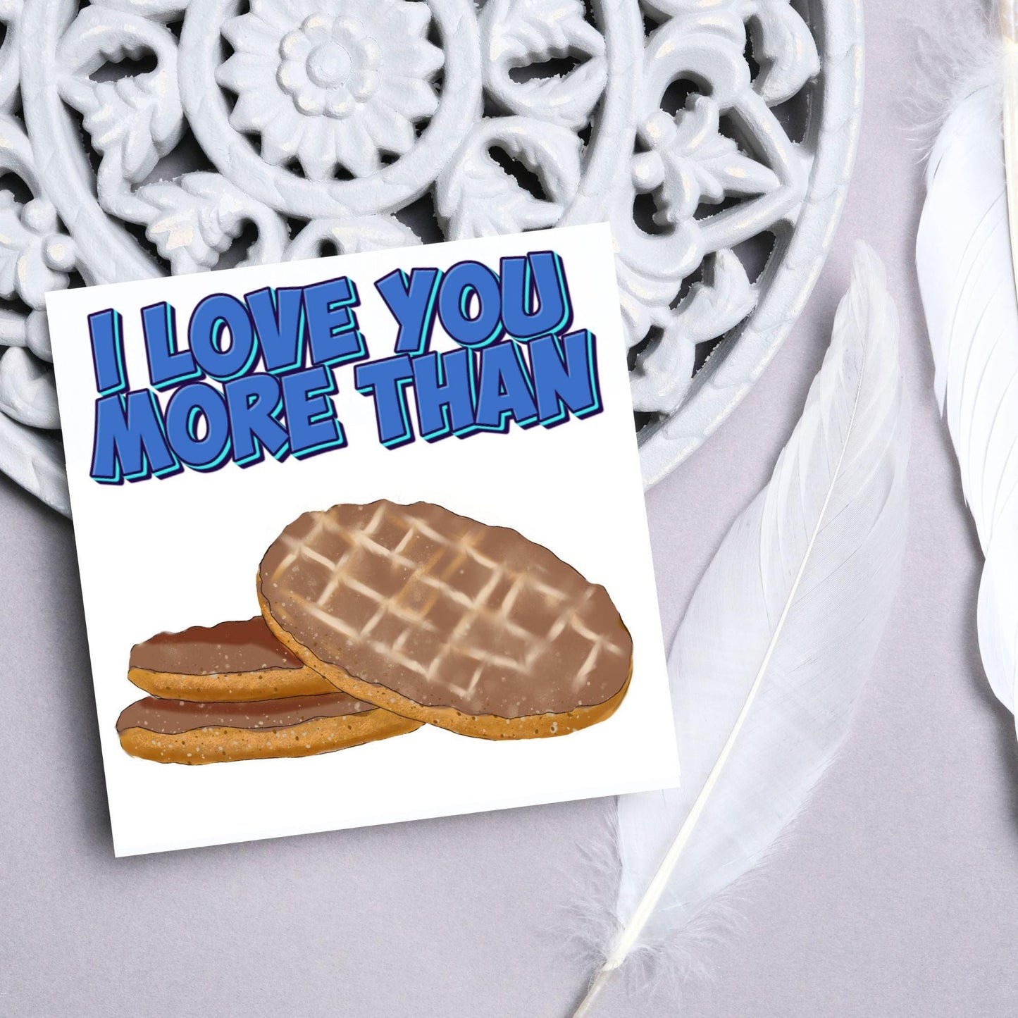 Biscuit Valentine's Day Card, Chocolate Digestive Card, Anniversary Card, For Wife, For Husband, Alternative