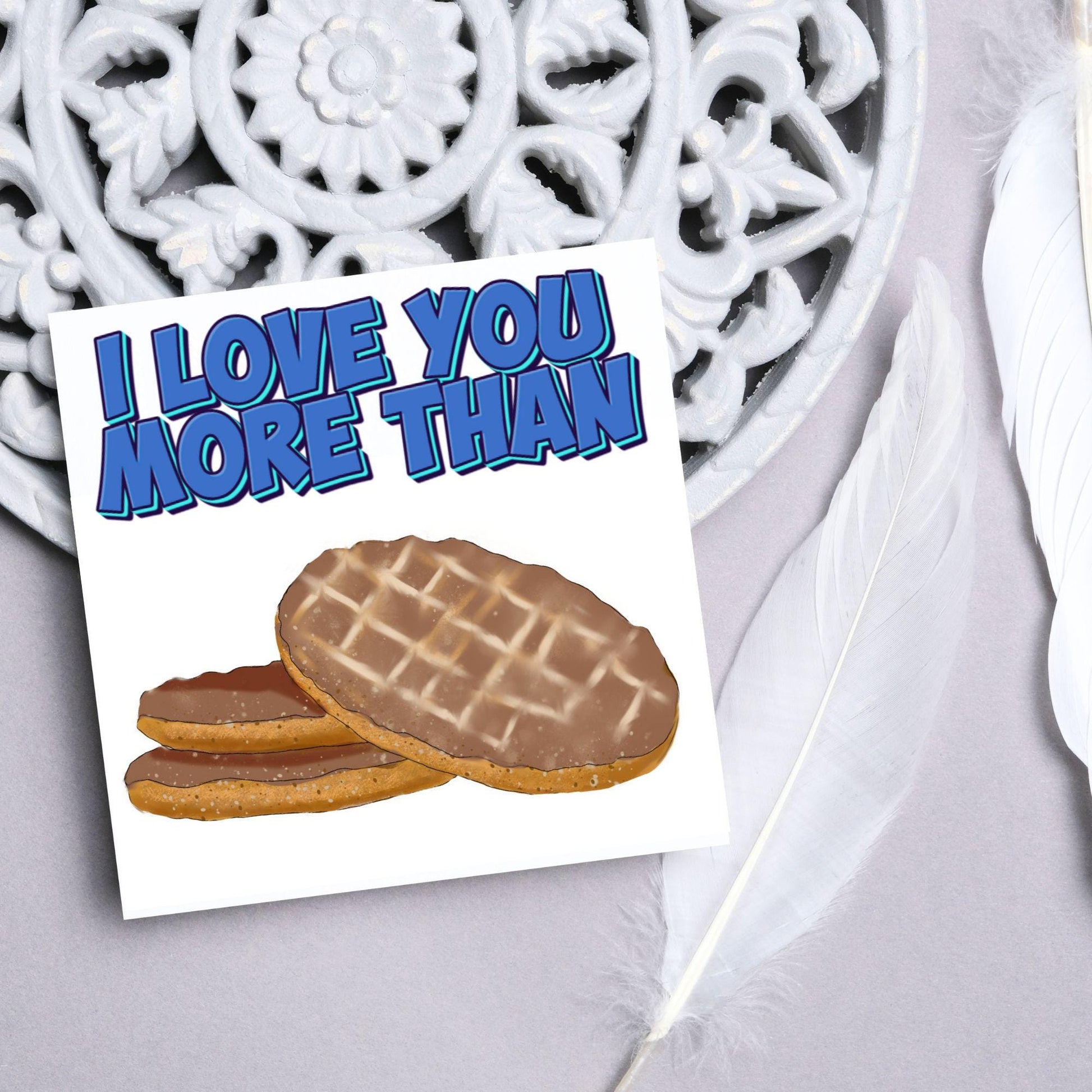 Biscuit Valentine's Day Card, Chocolate Digestive Card, Anniversary Card, For Wife, For Husband, Alternative