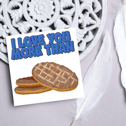Biscuit Valentine's Day Card, Chocolate Digestive Card, Anniversary Card, For Wife, For Husband, Alternative