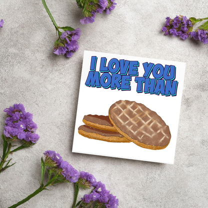Biscuit Valentine's Day Card, Chocolate Digestive Card, Anniversary Card, For Wife, For Husband, Alternative