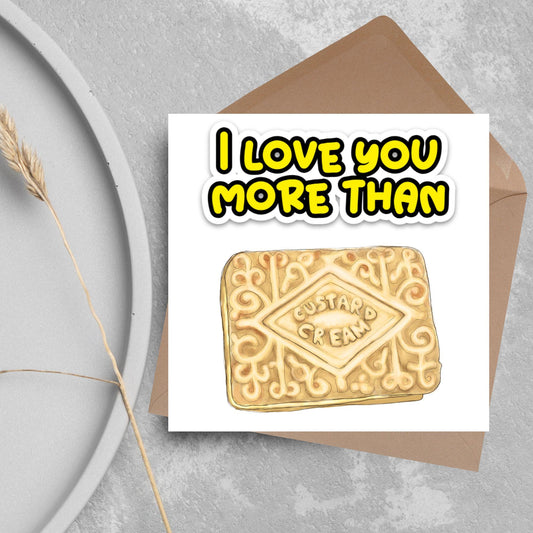 Biscuit Valentine's Day Card, Custard Cream Card, Anniversary Card, For Wife, For Husband, Alternative