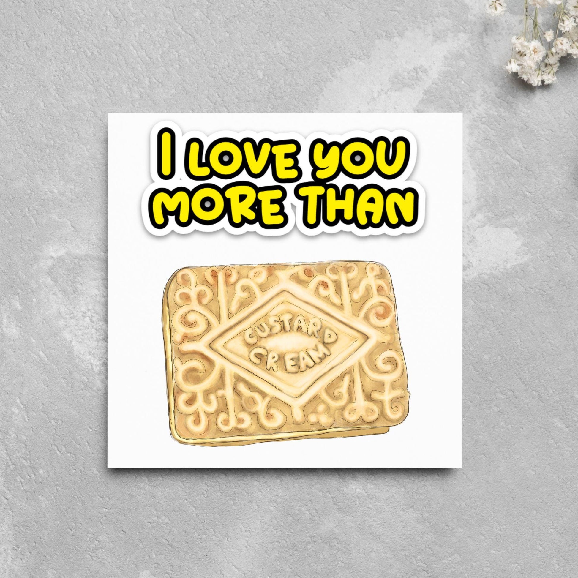 Biscuit Valentine's Day Card, Custard Cream Card, Anniversary Card, For Wife, For Husband, Alternative