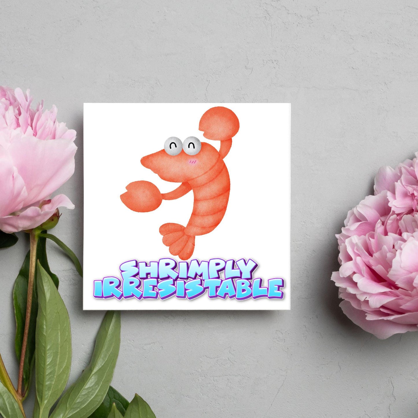 Shrimp Pun Card for Any Occasion, Funny Art Card, Birthday Card, Any Occasion Card, Blank Card, Card for Seasood Lover
