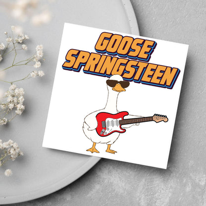 Goose Pun Card for Any Occasion, Goose Springsteen Funny Art Card, Birthday Card, Any Occasion Card, Music Card, Card for Bird Lover