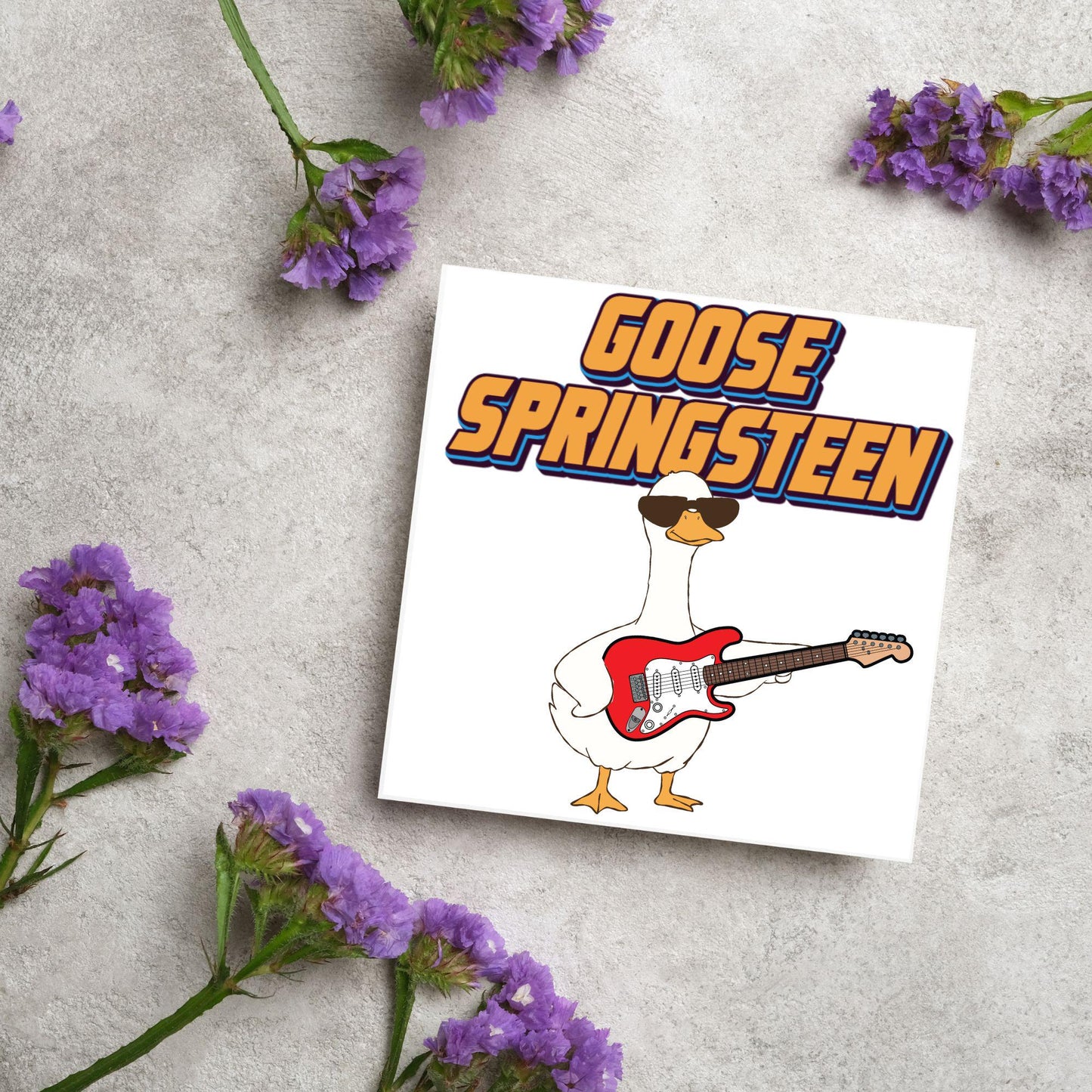 Goose Pun Card for Any Occasion, Goose Springsteen Funny Art Card, Birthday Card, Any Occasion Card, Music Card, Card for Bird Lover