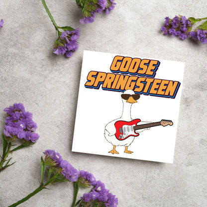Goose Pun Card for Any Occasion, Goose Springsteen Funny Art Card, Birthday Card, Any Occasion Card, Music Card, Card for Bird Lover