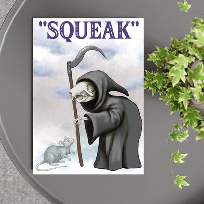 Discworld Inspired Wall Art, Death of Rats, Quirky Home Decor Poster Print, Original Artwork, Gothic Art
