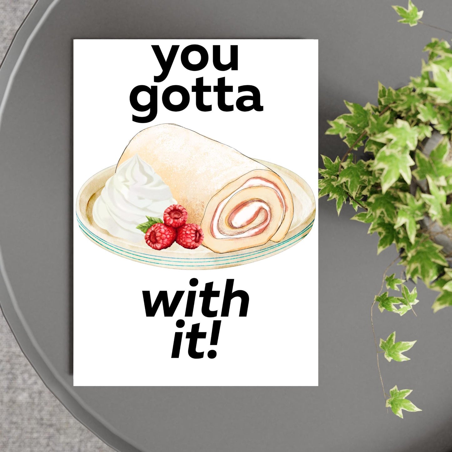 Song Lyric Poster, Swiss Roll, Oasis, Print for Kitchen, Kitchen Poster, You Gotta Roll With It