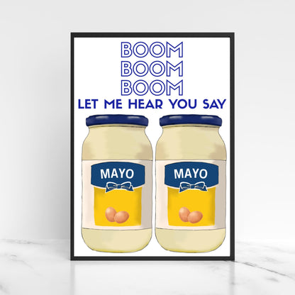 Song Lyric Poster, Mayonaise, Poster Print for Kitchen, Quirky Decor Wall Art