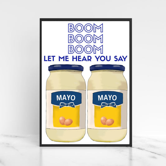 Song Lyric Poster, Mayonaise, Poster Print for Kitchen, Quirky Decor Wall Art