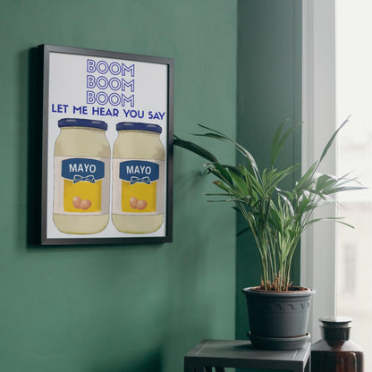 Song Lyric Poster, Mayonaise, Poster Print for Kitchen, Quirky Decor Wall Art