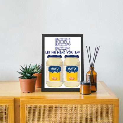 Song Lyric Poster, Mayonaise, Poster Print for Kitchen, Quirky Decor Wall Art