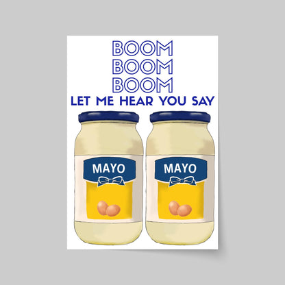 Song Lyric Poster, Mayonaise, Poster Print for Kitchen, Quirky Decor Wall Art