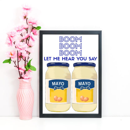 Song Lyric Poster, Mayonaise, Poster Print for Kitchen, Quirky Decor Wall Art