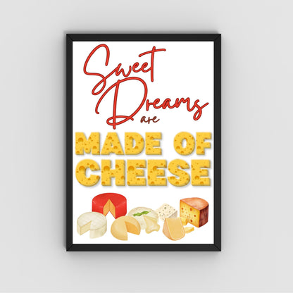 Song Lyric Poster, Cheese Poster Print for Kitchen, Quirky Decor Wall Art, Eurythmics