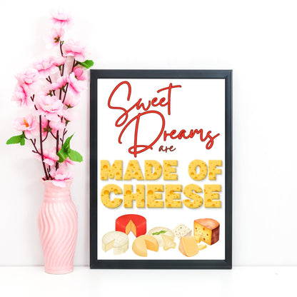 Song Lyric Poster, Cheese Poster Print for Kitchen, Quirky Decor Wall Art, Eurythmics