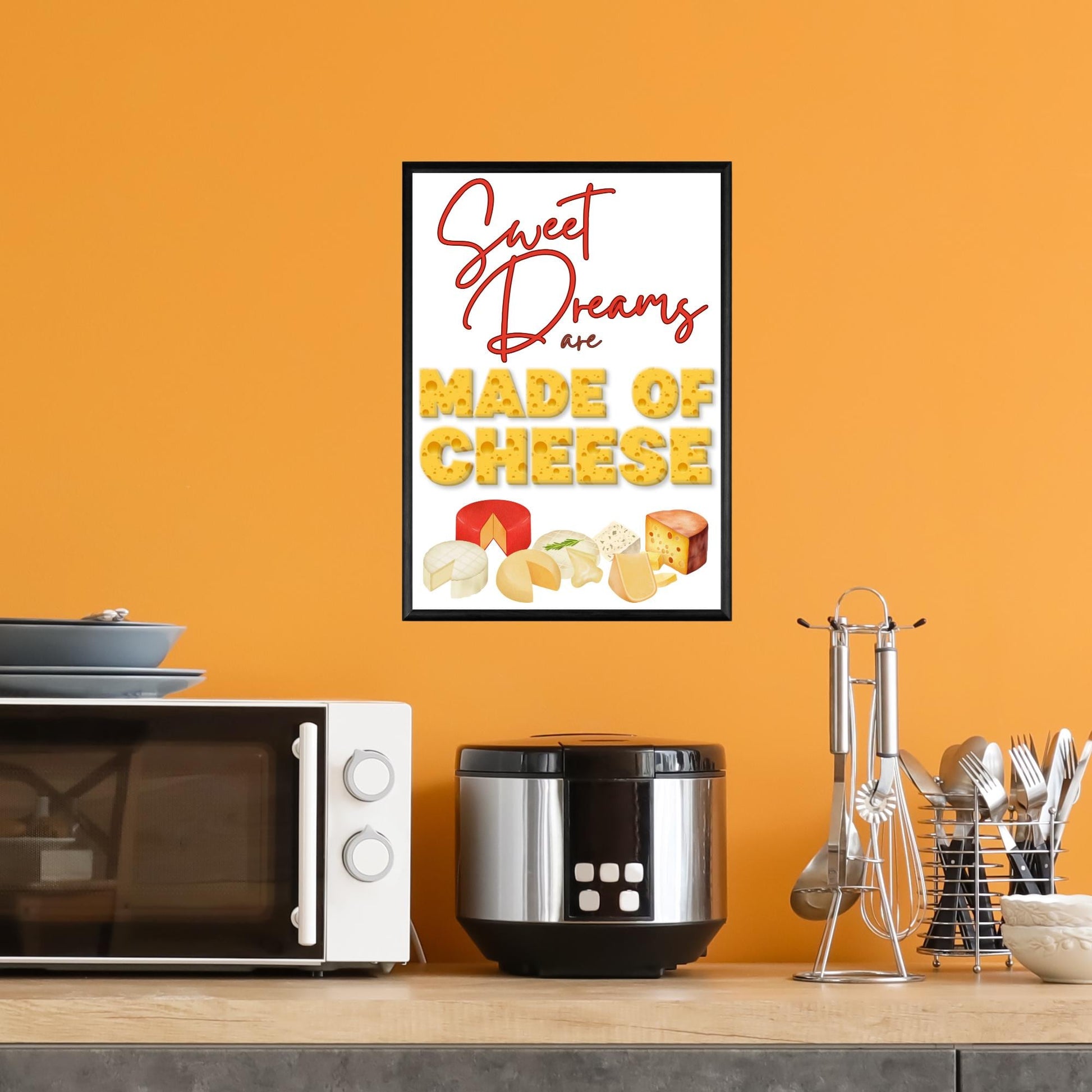 Song Lyric Poster, Cheese Poster Print for Kitchen, Quirky Decor Wall Art, Eurythmics