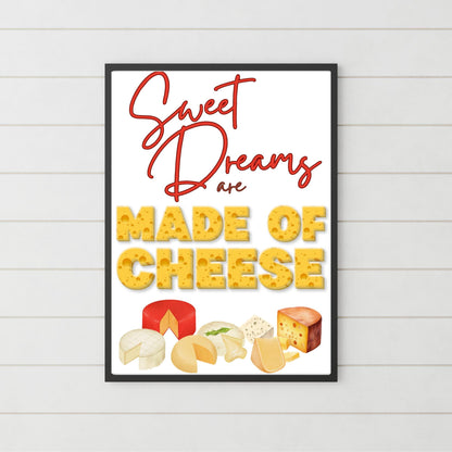 Song Lyric Poster, Cheese Poster Print for Kitchen, Quirky Decor Wall Art, Eurythmics