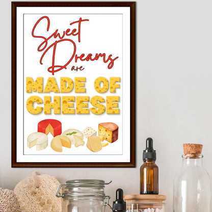 Song Lyric Poster, Cheese Poster Print for Kitchen, Quirky Decor Wall Art, Eurythmics