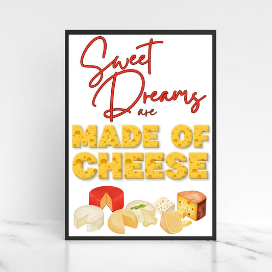 Song Lyric Poster, Cheese Poster Print for Kitchen, Quirky Decor Wall Art, Eurythmics