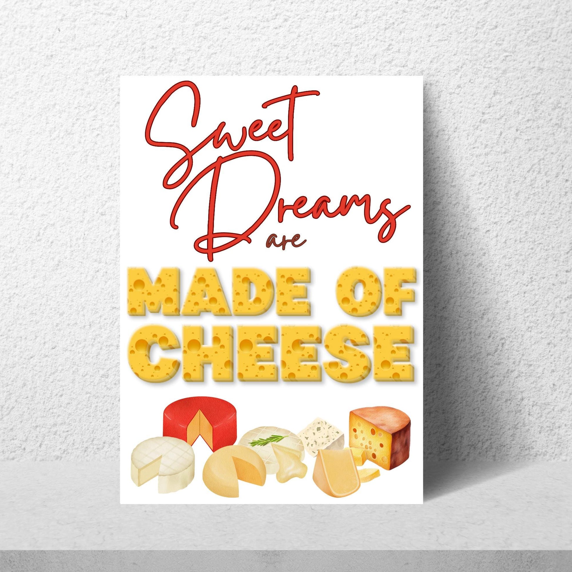 Song Lyric Poster, Cheese Poster Print for Kitchen, Quirky Decor Wall Art, Eurythmics