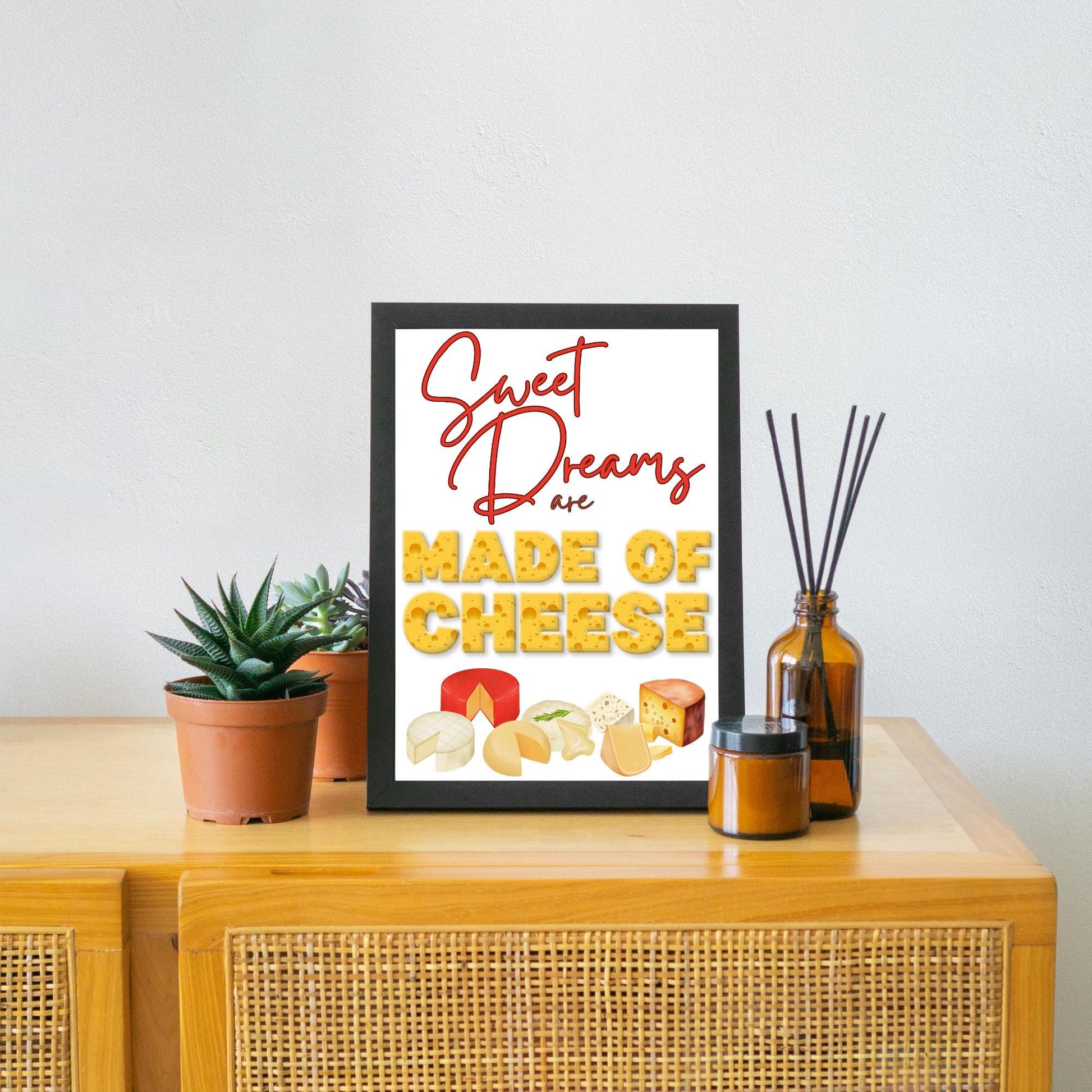 Song Lyric Poster, Cheese Poster Print for Kitchen, Quirky Decor Wall Art, Eurythmics