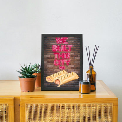 Song Lyric Poster, We Built This City, Poster Print for Kitchen, Quirky Decor Wall Art Starship
