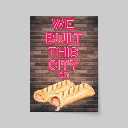 Song Lyric Poster, We Built This City, Poster Print for Kitchen, Quirky Decor Wall Art Starship