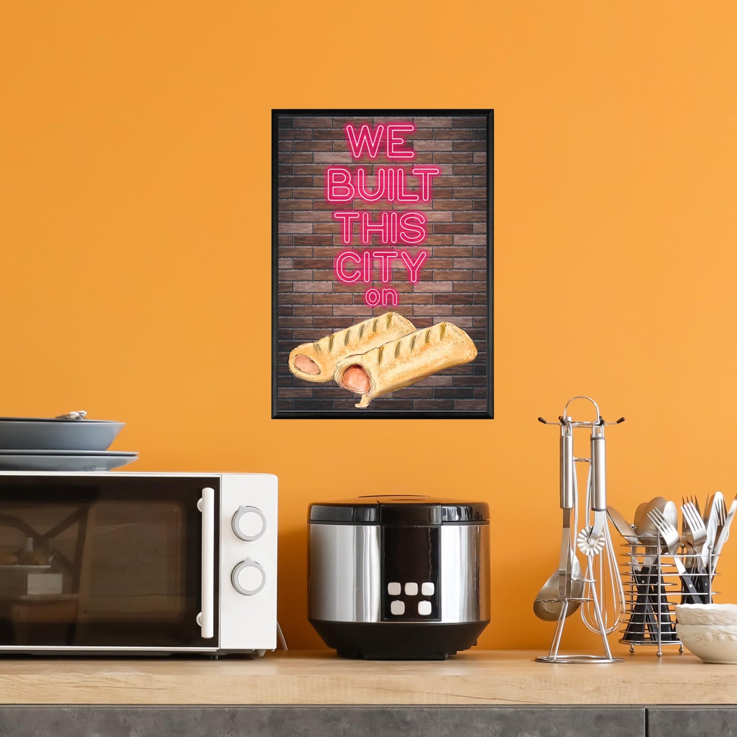 Song Lyric Poster, We Built This City, Poster Print for Kitchen, Quirky Decor Wall Art Starship