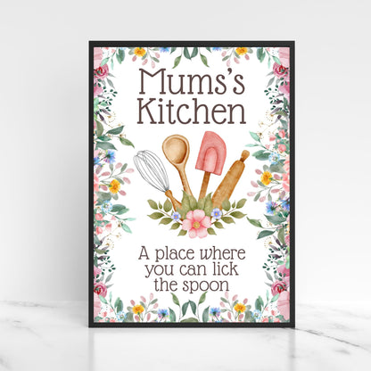 Personalised Kitchen Art, Nanna's Kitchen Poster Print, Mum, Grandma, Nan, Multiple Options, Lovely Gift for Mothers Day