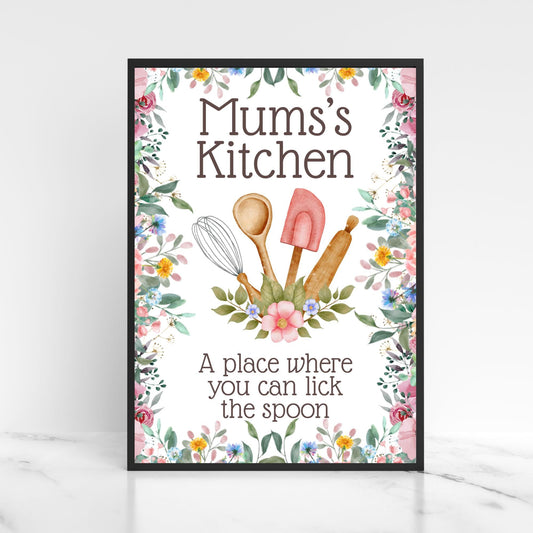 Personalised Kitchen Art, Nanna's Kitchen Poster Print, Mum, Grandma, Nan, Multiple Options, Lovely Gift for Mothers Day