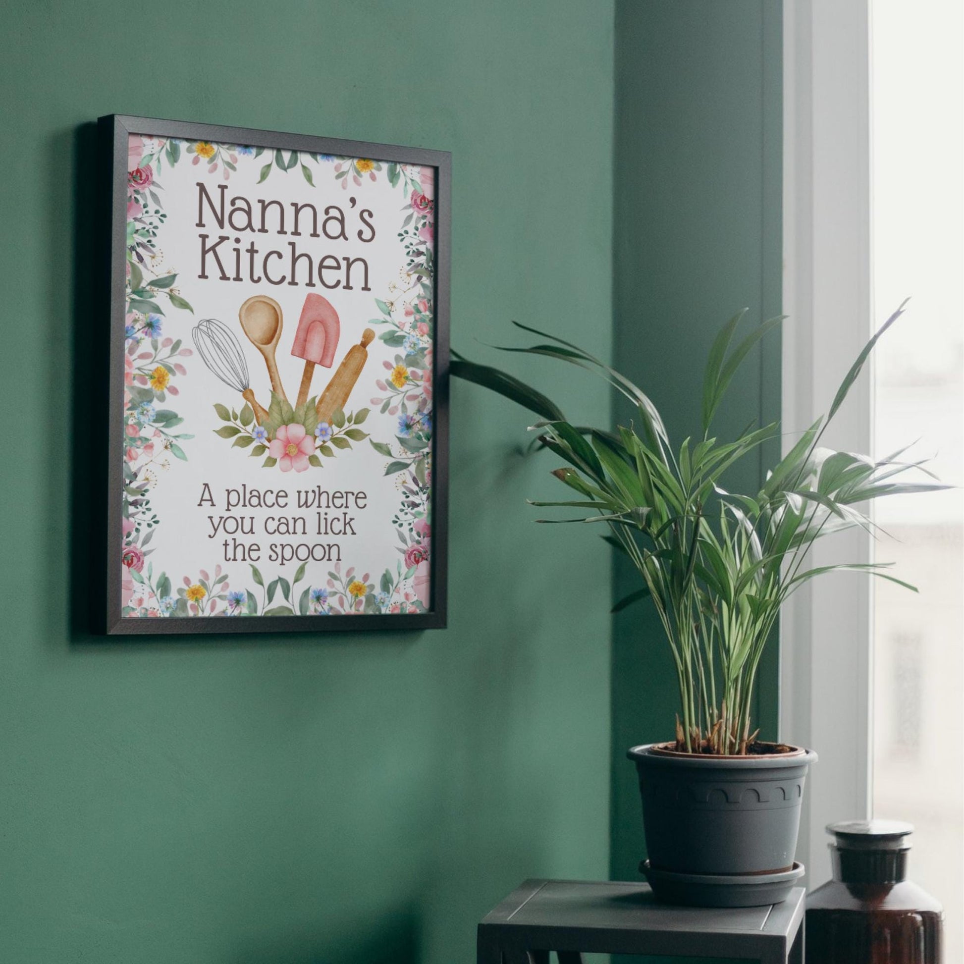 Personalised Kitchen Art, Nanna's Kitchen Poster Print, Mum, Grandma, Nan, Multiple Options, Lovely Gift for Mothers Day