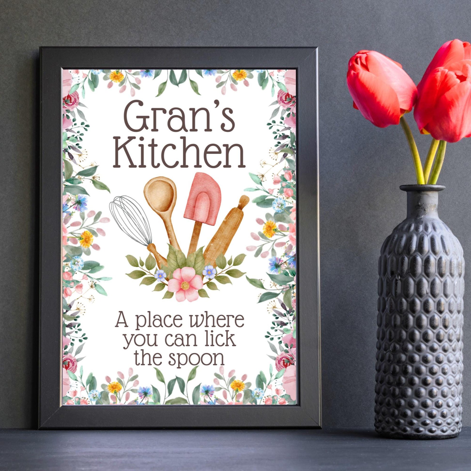 Personalised Kitchen Art, Nanna's Kitchen Poster Print, Mum, Grandma, Nan, Multiple Options, Lovely Gift for Mothers Day