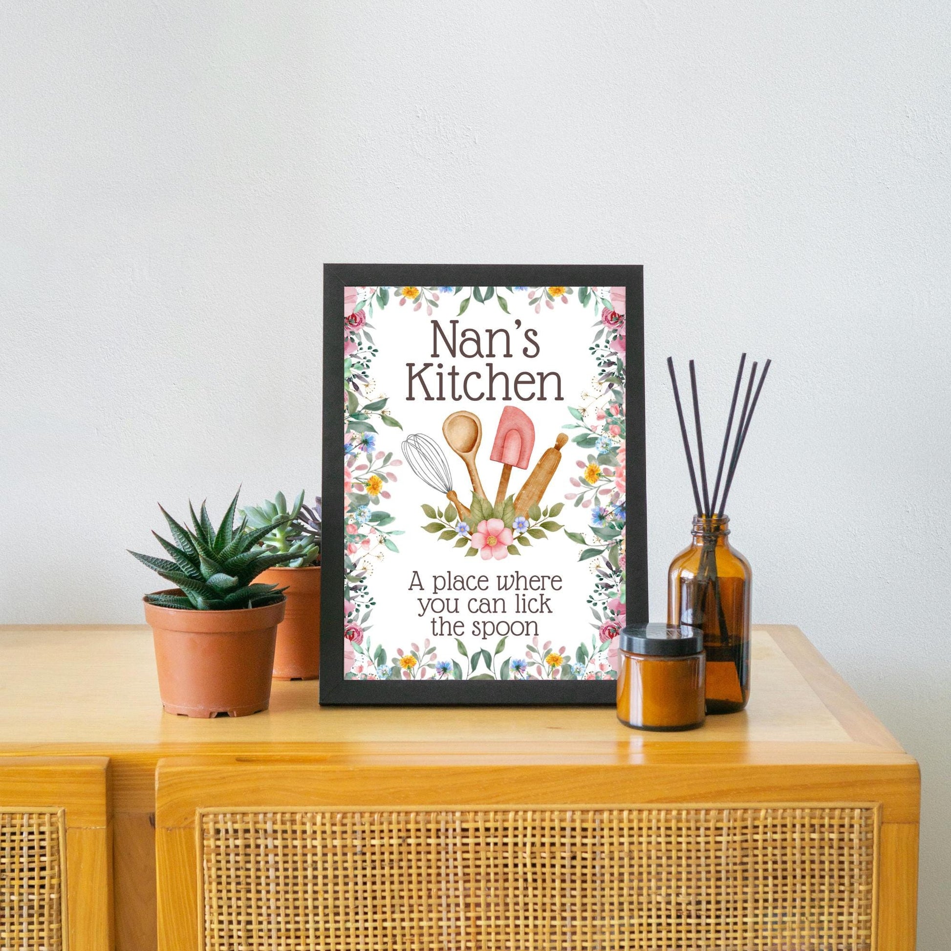 Personalised Kitchen Art, Nanna's Kitchen Poster Print, Mum, Grandma, Nan, Multiple Options, Lovely Gift for Mothers Day