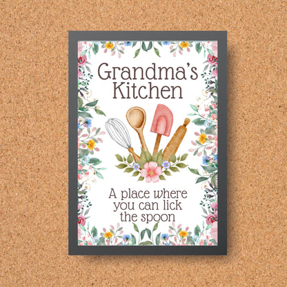 Personalised Kitchen Art, Nanna's Kitchen Poster Print, Mum, Grandma, Nan, Multiple Options, Lovely Gift for Mothers Day