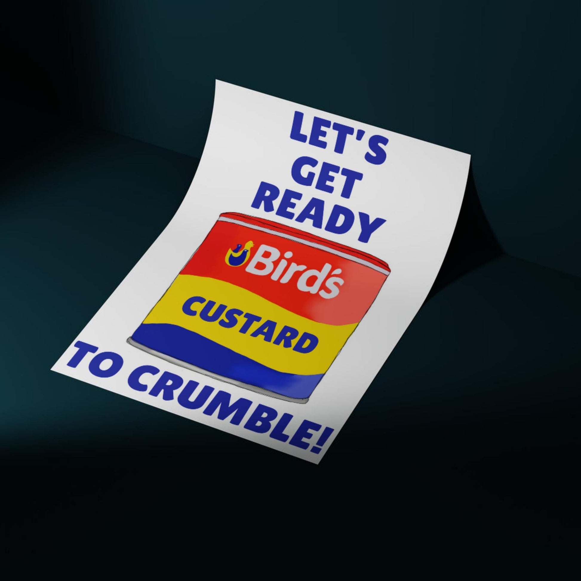 Song Lyric Poster, Let's Get Ready to Rumble, Poster Print for Kitchen, Quirky Decor Wall Art, Custard Apple Crumble