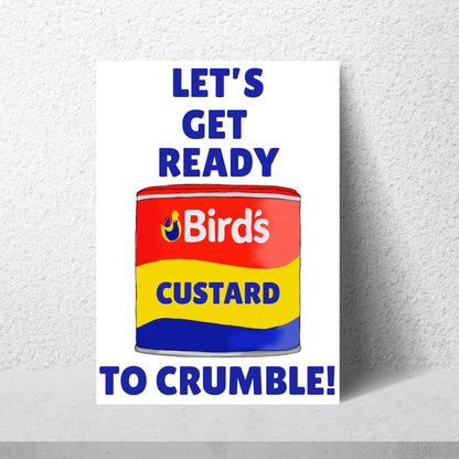 Song Lyric Poster, Let's Get Ready to Rumble, Poster Print for Kitchen, Quirky Decor Wall Art, Custard Apple Crumble
