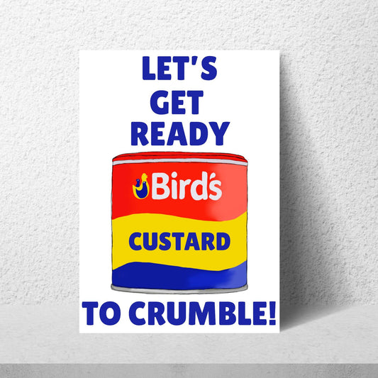 Song Lyric Poster, Let's Get Ready to Rumble, Poster Print for Kitchen, Quirky Decor Wall Art, Custard Apple Crumble