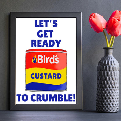 Song Lyric Poster, Let's Get Ready to Rumble, Poster Print for Kitchen, Quirky Decor Wall Art, Custard Apple Crumble