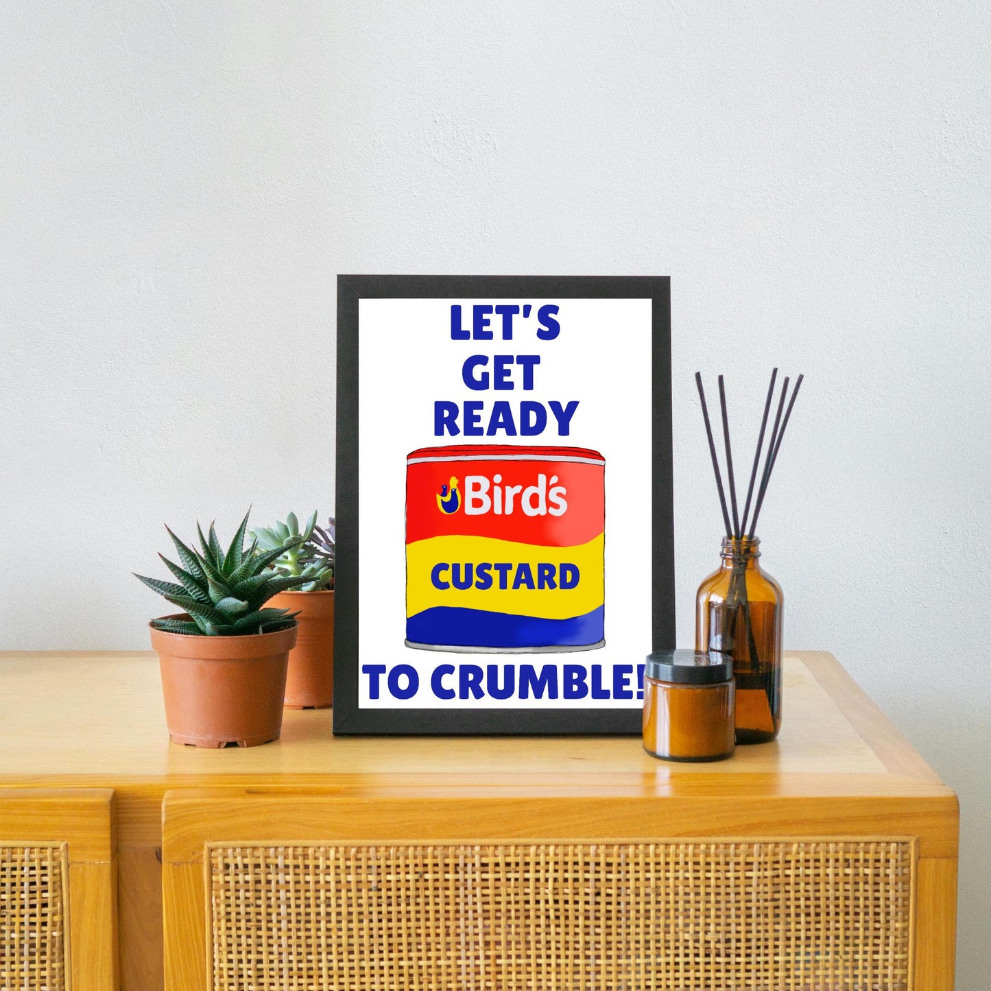 Song Lyric Poster, Let's Get Ready to Rumble, Poster Print for Kitchen, Quirky Decor Wall Art, Custard Apple Crumble
