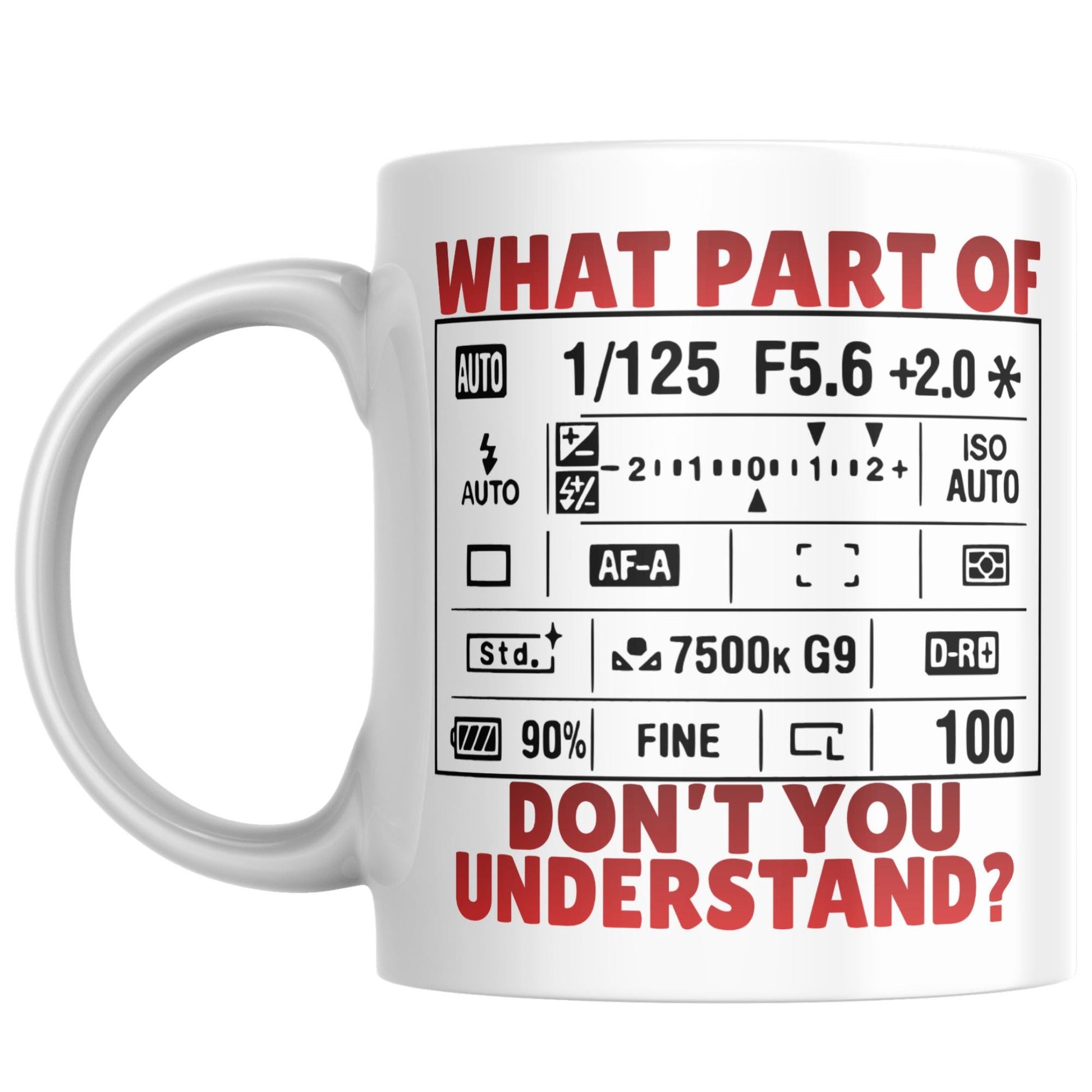 Personalised Photography Mug, Cup for Photographer, Camera Settings Cheat, Photo Mug, Camera Gift, Photographer Gift