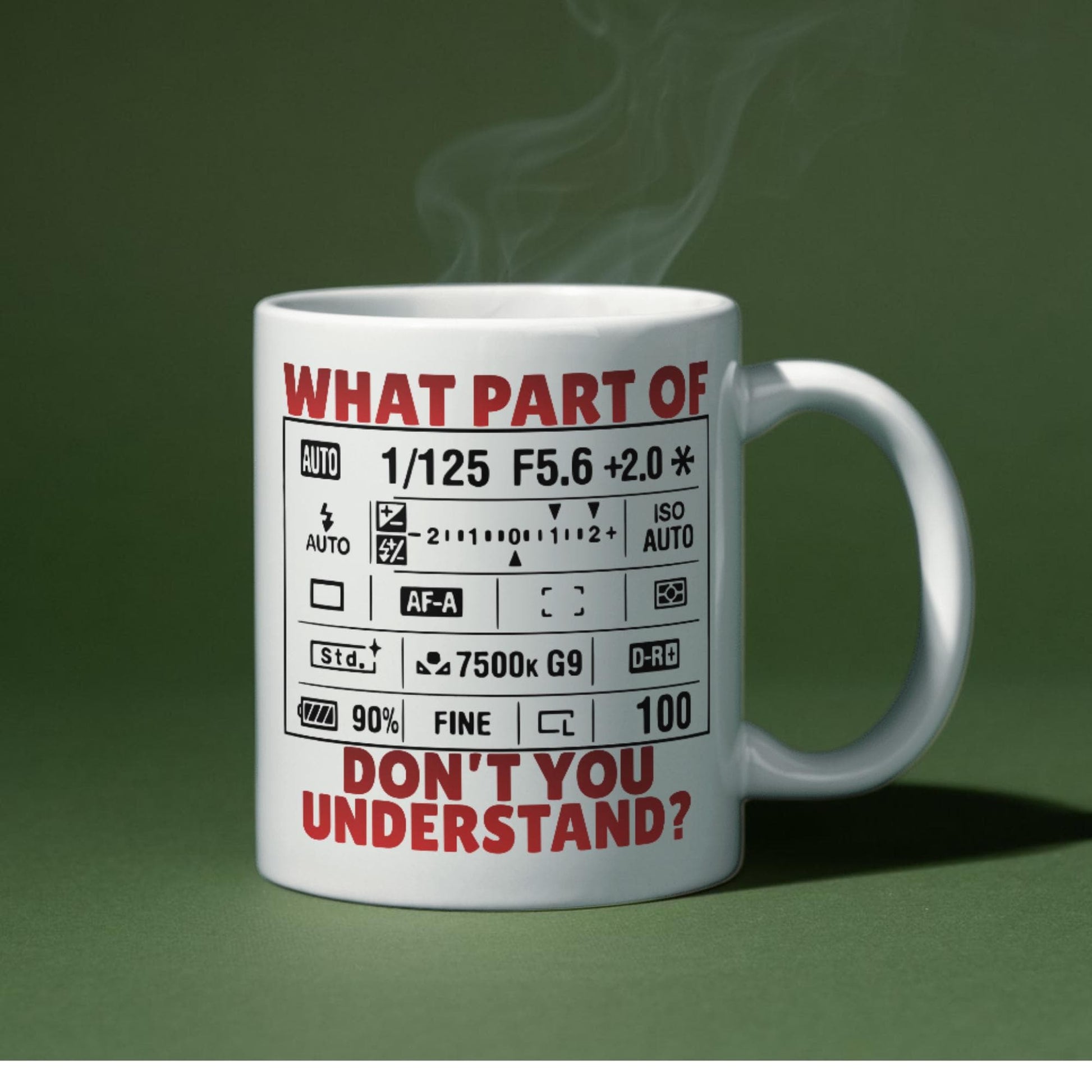 Personalised Photography Mug, Cup for Photographer, Camera Settings Cheat, Photo Mug, Camera Gift, Photographer Gift